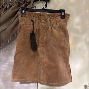 Corduroy Paperbag Waist Skirt